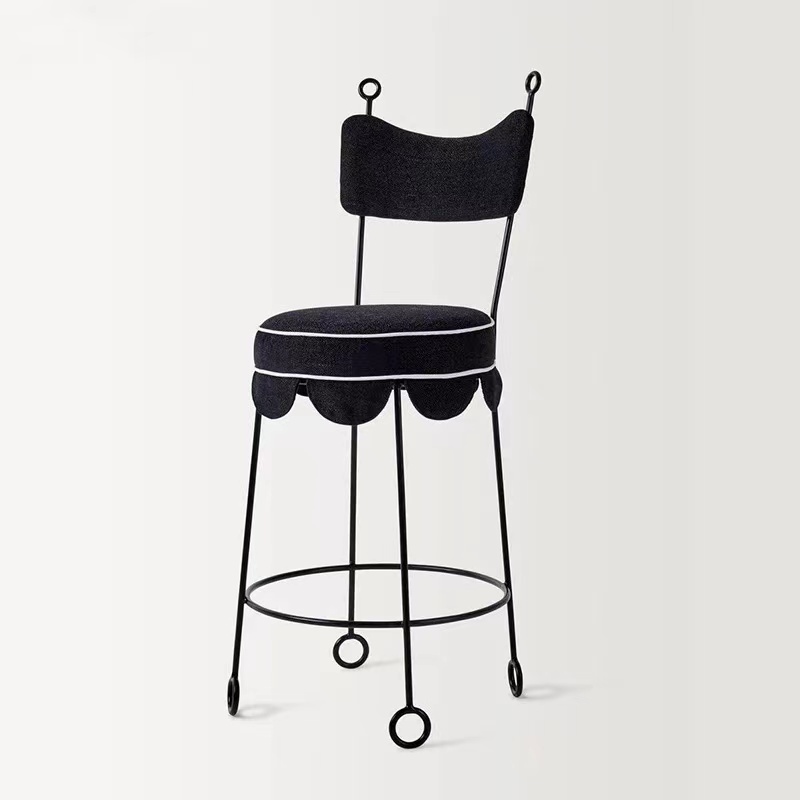 Nordic Luxury Metal Bar Stools Velvet