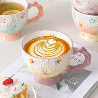 Tasse en céramique pour le bureau, tasse à eau mignonne et créative pour le petit-déjeuner, lait et flocons d'avoine, pour femmes, usage quotidien domestique, en stock