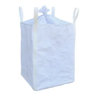 Pasokan pabrik 1000kg tas jumbo kantung besar semen tas ton putih FIBC bridge tas ton pra-terkompresi plastik palet lembut