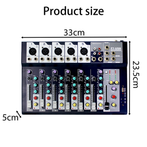 Mezclador de Audio Profesional de <span class=keywords><strong>7</strong></span> Canales, 5 Entradas XLR, Interfaz USB, Alimentación Fantasma de +48V para Bandas en Vivo - Product Image 2