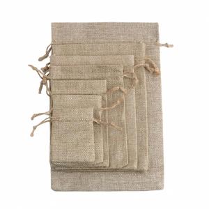 Soft Touch Natural Linen <b>Cord</b> <b>Bags</b> for Retail Gift Giving Occasion Durable Stitching Custom Sizes - Product Image 2
