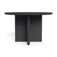 Table de salle à manger d'extérieur en aluminium extrudé avec revêtement en poudre, forme ronde, pour jardin et piscine