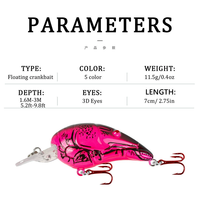 WEIHE 7CM/11.5G Ensemble de leurres à manivelle colorés, appâts de pêche artificiels de petite taille, vente en gros de leurres à manivelle pour la pêche