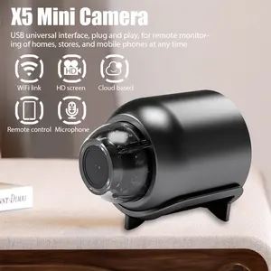 Mini caméra WiFi 1080P HD avec vision nocturne, détecteur de mouvement et de son inclus, pour la maison ou le bureau, angle large de 120 degrés, micro babyphone - Product Image 3
