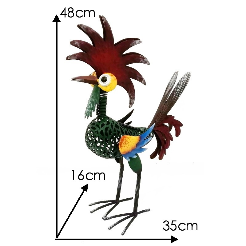 Scultura Da Giardino Corvo Dondolo Su Palo – Decorazione In Metallo Per Esterni, Altezza 146 Cm