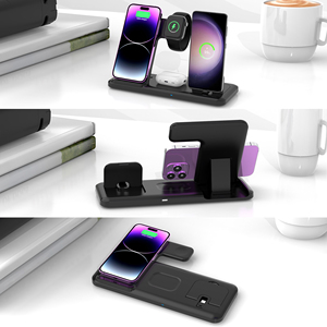 Base de <span class=keywords><strong>Carga</strong></span> Inalámbrica 4 en 1 Plegable con Logotipo Personalizado al por Mayor para <span class=keywords><strong>iPhone</strong></span> 17/16/15, Airpods e iWatch - Product Image 5