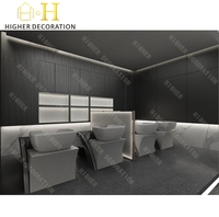 Station de manucure moderne, mobilier de salon de beauté de luxe, décoration complète de magasin, design professionnel personnalisé pour salon de coiffure