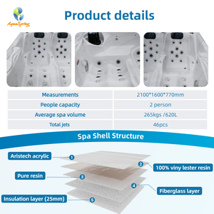 Vasca Idromassaggio per 2 Persone in Acrilico, Spa <span class=keywords><strong>Jacuzzi</strong></span> da <span class=keywords><strong>Esterno</strong></span> con 2 Chaise Longue - Product Image 3