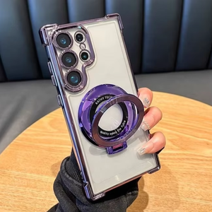 Funda transparente a prueba de golpes con soporte magnético de lujo <span class=keywords><strong>para</strong></span> <span class=keywords><strong>Samsung</strong></span> Galaxy S25 S24 <span class=keywords><strong>Ultra</strong></span> S23 <span class=keywords><strong>S22</strong></span> Note 20 10 Plus, funda trasera acrílica - Product Image 1