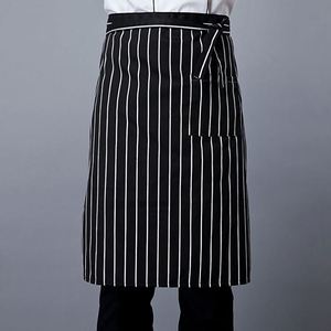 Tablier de bistro vertical en polyester-coton de qualité supérieure, tablier demi-taille de qualité commerciale avec poche avant pour serveurs professionnels - Product Image 4