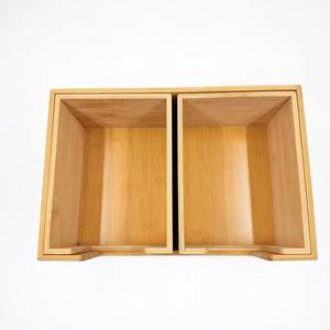 Caja de almacenamiento de tiras de cable de bambú, organizador rectangular de oficina para gestión de cables, uso doméstico - Product Image 2