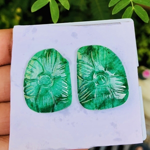 Par de Esmeraldas naturales personalizadas, piedras preciosas únicas hechas a mano de 28 quilates para diseño de joyas - Product Image 3