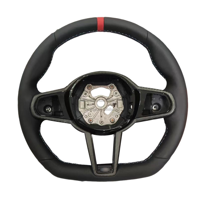 Leather+Red Stripe+M Stitching