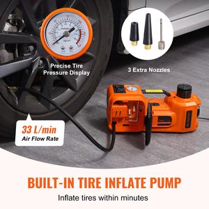 Cric hydraulique pour SUV, MPV, berline, camion, changement de pneus, réparation en garage, pompe gonflable intégrée, lumière LED, clé électrique en caoutchouc - Product Image 4