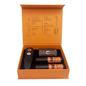 Marque privée organique hommes végétalien barbe soins croissance huile produits baume toilettage ensemble barbe croissance Kit