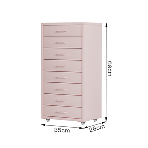 Archivador Vertical Moderno Negro de 8 Cajones, Gabinete Metálico Móvil con Cajones para Debajo del <span class=keywords><strong>Escritorio</strong></span>, para Sala de Estar, Hogar y Hotel - Product Image 5