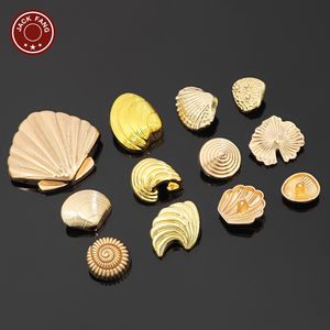 Botones Metálicos con Vástago, Botones Personalizados con Formas Irregulares, Logotipo Grabado, Botones Dorados para Ropa - Product Image 1