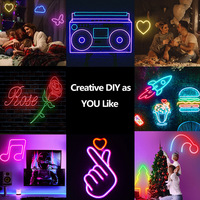 Bande lumineuse d'ambiance de musique colorée en silicone RGB Graffiti WIFI Smart Neon Tube Light