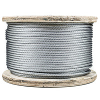 Câble en acier industriel à brins ronds 6mm 8mm 10mm DIN3055 6x7+FC, câble métallique galvanisé à âme en fibre, câble de levage en acier