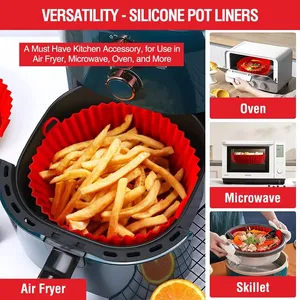 E3630 Silicone <span class=keywords><strong>friggitrice</strong></span> <span class=keywords><strong>ad</strong></span> <span class=keywords><strong>aria</strong></span> inserti in Silicone cestello ciotola pentola riutilizzabile teglia <span class=keywords><strong>accessori</strong></span> forno - Product Image 4