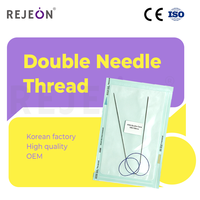 Fil de suture double aiguille R PDO/PCL/PLLA coréen 19G 440mm ISO/CE pour l'esthétique médicale, la formation, le lifting du visage/du contour des yeux, OEM disponible