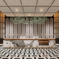 Comptoir de réception d'hôtel moderne minimaliste haut de gamme, comptoir de caisse de restaurant de luxe, comptoir de consultation pour bureau de vente, sur mesure