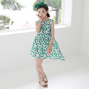 Nuevos Productos, Vestido Infantil sin Mangas, Modelo Bonito, Ajustado al Cuerpo, para Verano, Verde y Blanco, de Algodón, para Niñas, Compra Directa de China - Product Image 2