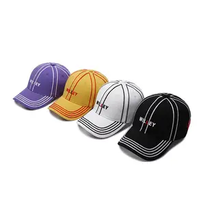 卸売カスタム韓国ファッション6パネル帽子刺繍スポーツ野球帽文字付き