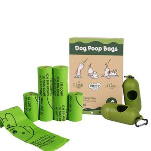 Manufacturer Unscented Dog Trash Bag Biodegradable Cornstarch <b>Compostable</b> Custom logo Print Dog Waste Poop Bags - Product Image 1