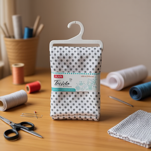 Tessuto a pois Ilan 100x150cm con pois grigi per artigianato e cucito - Product Image 3