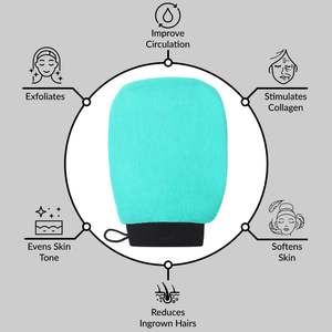 ถุงมือขัดผิวแบบโมร็อกโก โลโก้ฮัมมัม สำหรับทำความสะอาดผิวกายอย่างล้ำลึก ขจัดเซลล์ผิวที่ตายแล้ว ทำจากใยวิสโคส - Product Image 3