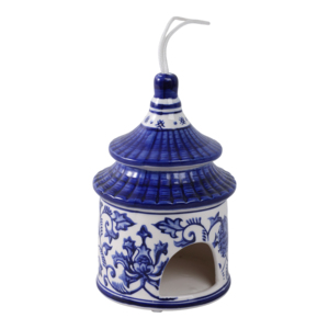 Casetta per Uccelli in Ceramica a Forma di Pagoda, Design Blu e Bianco, per Decorazione da Giardino, Esterni, Finestre e Pavimenti - Product Image 2