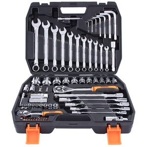 Ensemble d'outils manuels multifonctions pour la réparation domestique, automobile et industrielle, avec clés mixtes, cliquets et douilles - Product Image 1