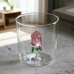 Vaso de Vidrio Creativo 3D con Forma de Rosa Rosa de 380 ml para el Día de San Valentín, Vaso para Bebidas Frías y Calientes, Vasos para Parejas, Regalos - Product Image 2