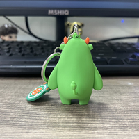 Kinqee Populaire Vert Personnage Poupées Dessin Animé Pvc Porte-clés Personnalisé 3d Kawaii Silicone Porte-clés
