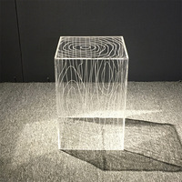 Table console carrée minimaliste nordique en acrylique Table console en plexiglas transparent
