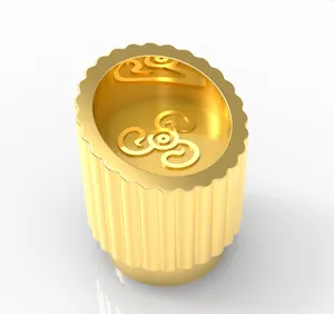 新工厂设计定制ZAMAC圆形香水帽易开端金属瓶有金和银