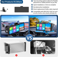 Dashcam cycle enregistrement portable sans fil Carplay voiture GPS navigation 9.3 pouces enregistreur de conduite
