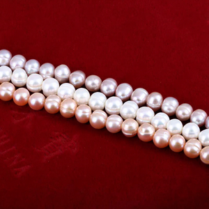 Hochwertige Naturgezüchtete Süßwasser-Kartoffelperlen, Bunt, Echt, Lose für DIY-Schmuckherstellung, Weiß, Rosa, Lila, 12mm - Product Image 3