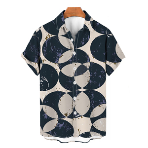 <span class=keywords><strong>Camicia</strong></span> Vintage con geometria stampata 3D per <span class=keywords><strong>uomo</strong></span> moda estiva a maniche corte Polo personalizzata elegante abbigliamento da <span class=keywords><strong>uomo</strong></span> oversize - Product Image 1