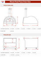 Four à pizza italien au bois pour jardin et terrasse, nouveau design, avec service de découpe