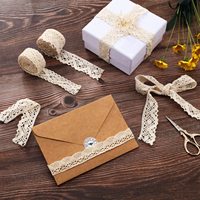 Bordure en dentelle à œillets au Crochet en coton, ruban en dentelle Vintage, bord festonné pour la décoration de mariage