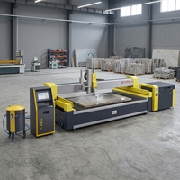 Machine de découpe à jet d'eau 5 axes SawJet pour dalles de marbre avec ventouses de maintien, équipement de découpe CNC à eau