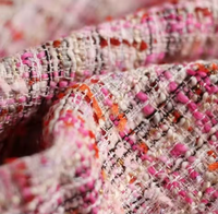 Tissu en laine tissé rose à carreaux simple face en tweed, veste de costume pour femmes et jeunes filles, collection automne-hiver, best-seller