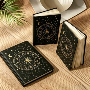 Journal d'<span class=keywords><strong>horoscope</strong></span> à couverture rigide, carnet personnalisé avec motif étoile à huit branches et lune - Product Image 1