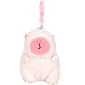 Llavero de Peluche de Capibara Fresa Kawaii, Muñeco de Peluche de Cobaya Acuática con Cara Rosa Adorable, Colgante Suave y Esponjoso para Bolsa, Regalo para Niñas - Product Image 1