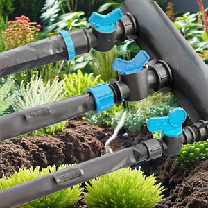 Conectores de Manguera Plana de Plástico de Alta Calidad de 16 mm con Tuerca de Bloqueo y Válvula de Derivación para Sistema de Riego por Goteo Doméstico - Product Image 1