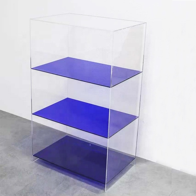 Multi Tiers and Compartments Supermarket Acrylic Floor Standing Retail Showcase Display Storage Books Shelf Rack