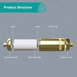 Filtro de Ducha Ecológico de Carbón Activado de 15 Etapas KDF 55 con Vitamina C, Acabado Dorado Cepillado, Agua Dura, Alta Presión, para Exteriores - Product Image 5