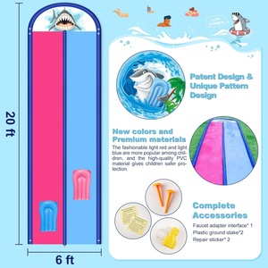 Garden Activity Custom EN71 PVC Children <b>slip</b> n <b>Slide</b> <b>Slide</b> Double Lane Lawn Inflatable Water <b>Slide</b> With Plunge - Product Image 2